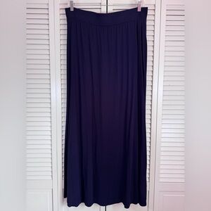 BODEN Jersey Pull On Navy Maxi Skirt Lagenlook Boho Size 16 Long